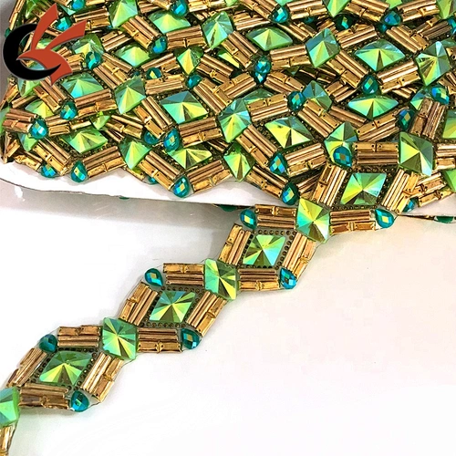 Unique design Heat Transfer Designs Hot Fix Rhinestone Tape Crystal Ribbon Trim