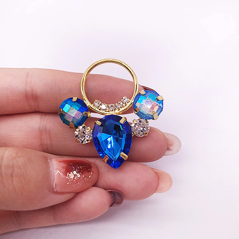 Jewels gold chain rhinestone connector for bikini hardware