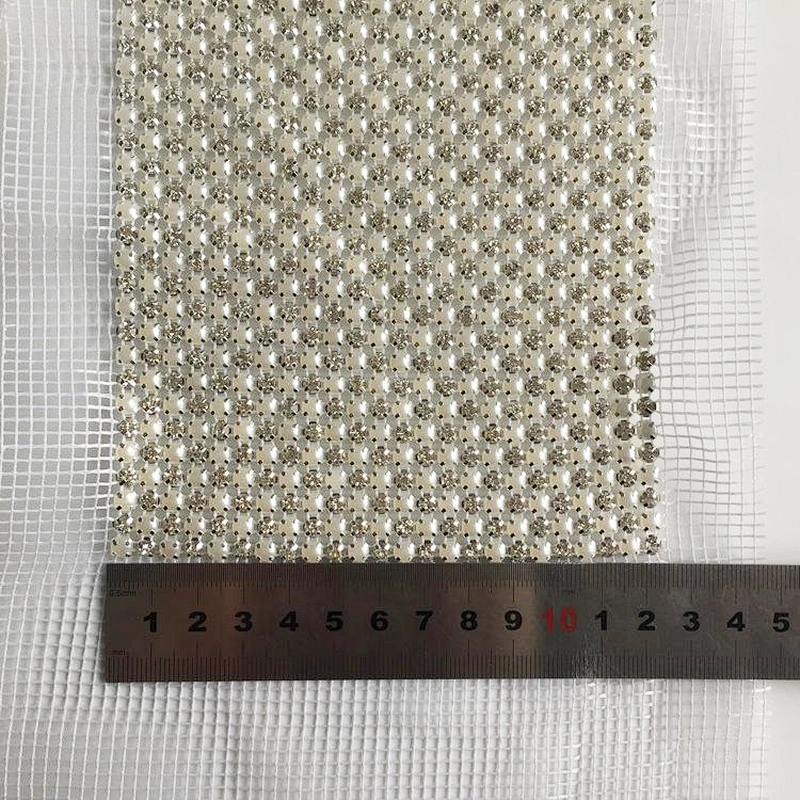 Sew On 24 Rows Cuttable Crystal Trimmings Banding With Rhinestone Mesh For DIY Garment accessories