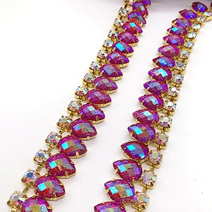 2021 Fashion Costume jewelry Crystal  Rhinestone  Trimming for Bridal Crystal Wedding Belt decoration