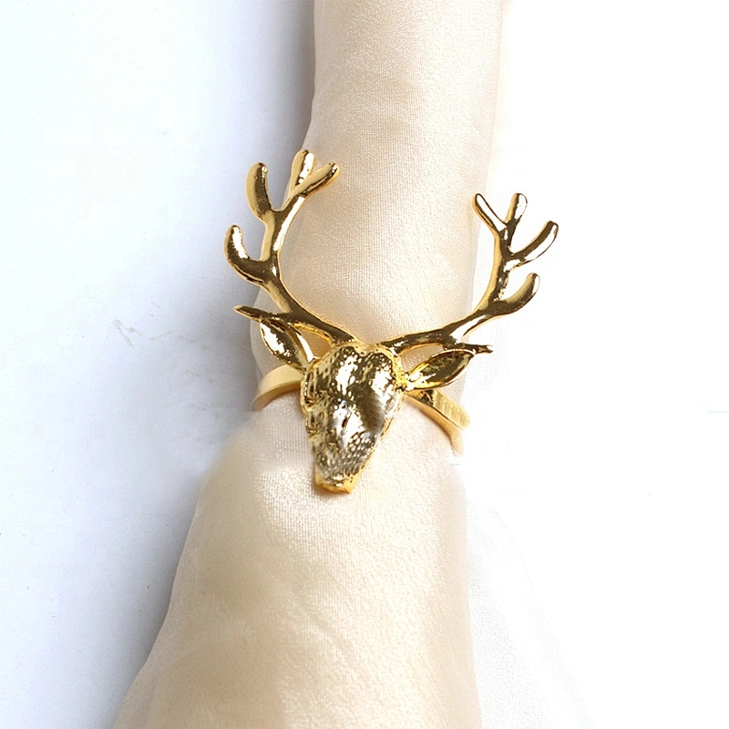 New Xmas Gift Crafts Series Dinning Table Setting Wedding Christmas Lifelike Stag Napkin Ring
