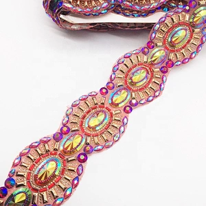 2020 New Product Wholesale Decorative Carnival Costume Hot Fix Transfer Rhinestone Applique Tape Trims