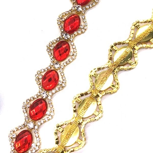 28mm oval Costume jewelry Red Crystal Cup Rhinestone Trimming