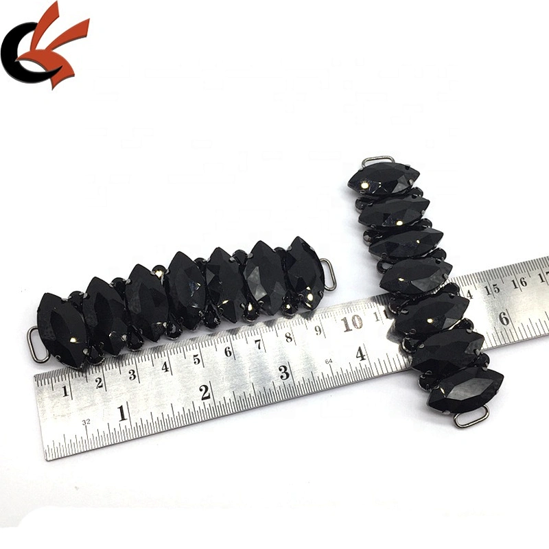 New Making Arrival Black Glass Beads Bikini Connectors Solid Color Bikini Swimwear Ornament Buckle