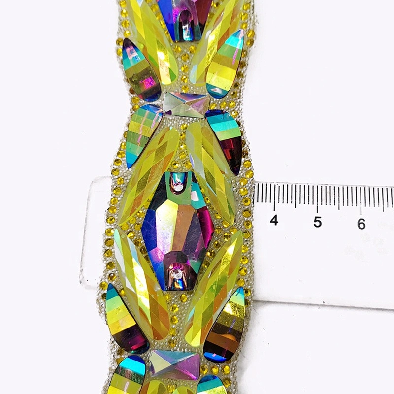 Custom  Carnival Dress Accessories Heat transfer Resin Rhinestone Trimming