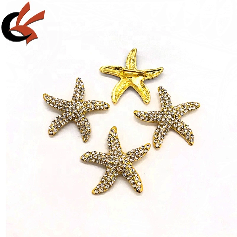 Wholesale high quality gold base clear crystal star shape rhinestone buckles for wedding