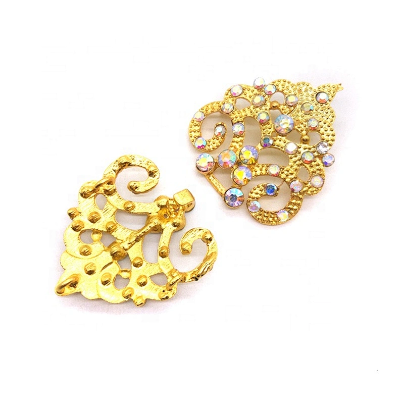 Gold AB clear rhinestone Clasp Buckle for Wedding Bridal Prom Dress Gown Waist Belt Embellishment