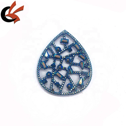 Carnival dress decoration hollow blue AB resin loose rhinestones