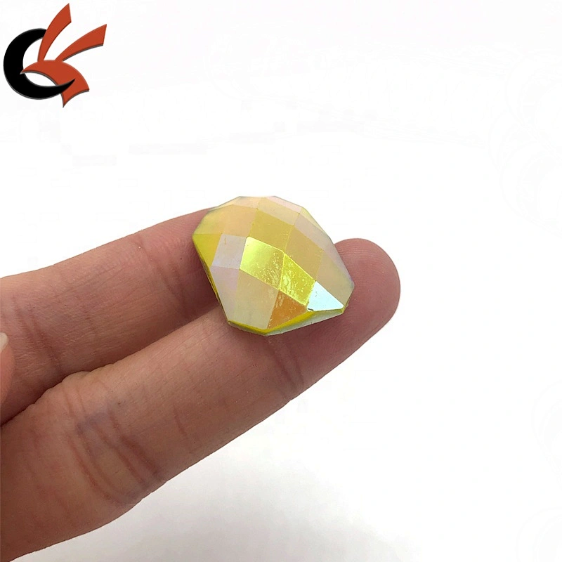 Fashion  yellow AB rectangle sew on resin rhinestone for Carnival decoration