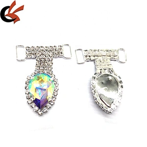Factory Price Rhinestone Alloy Material Bikini Connector Accessories Crystal Buckle For Bikini Swimwear
