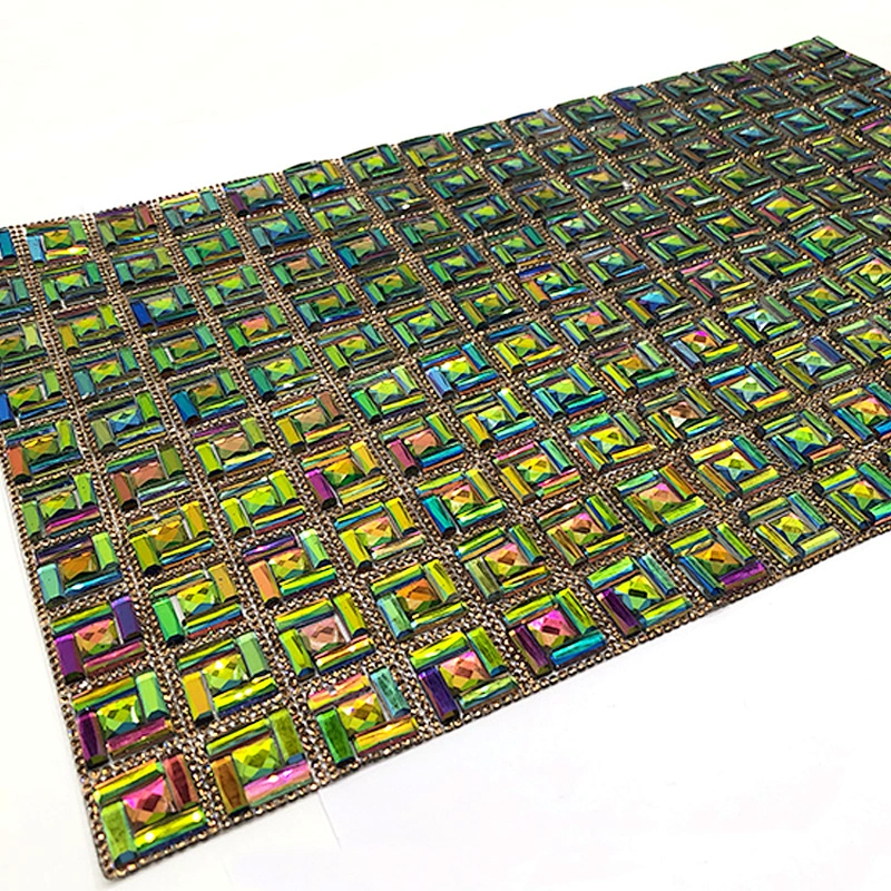 Wholesale 24*40 cm hot fix glass rhinestone mesh sheet for Garment