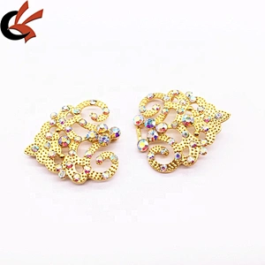 Fashion decorative wedding rhinestone diamond buckle buttons women dress collar crystal pair buckle