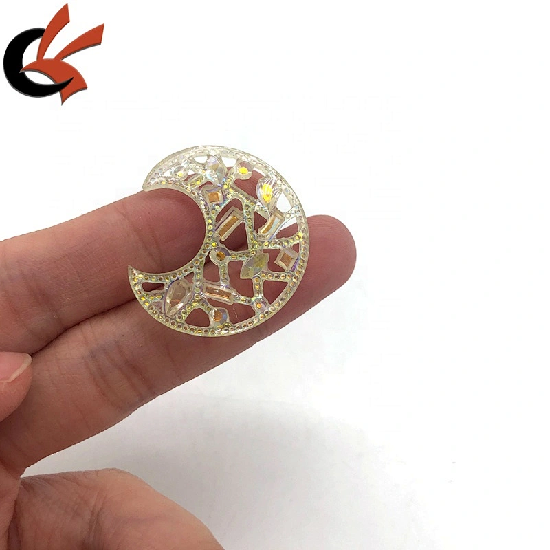 various colors to choose Crescent Moon hollow  sew on resin loose rhinestones