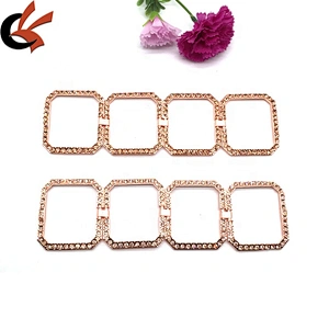 New Arrival 2021 rose gold rhinestone steel metal ladies solid color adjustable swimsuit bikini connector