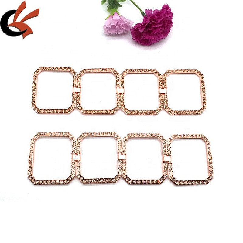 New Arrival 2021 rose gold rhinestone steel metal ladies solid color adjustable swimsuit bikini connector