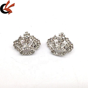 Factory Wholesale Cheap Price Mini Crown Shaped Button Mitil Color Metal Plating Shank Buckle For DIY Garment