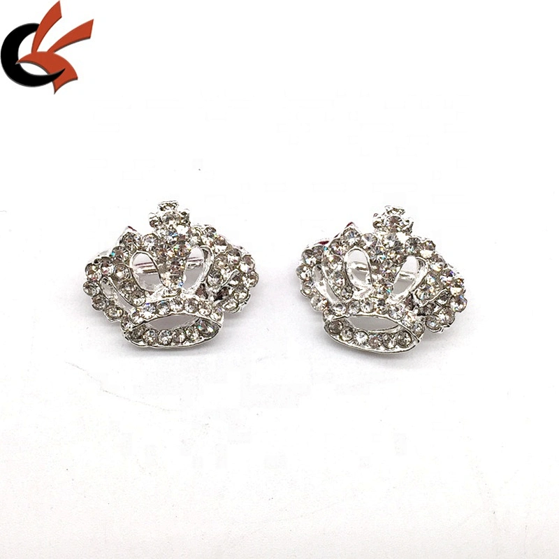 Factory Wholesale Cheap Price Mini Crown Shaped Button Mitil Color Metal Plating Shank Buckle For DIY Garment