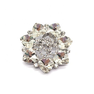 Cheap Top Sell Wholesale Luxury Fashion Glass Crystal Magnet Flower Brooch Pin