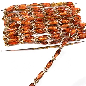 Fashion Costume Jewelry Chain Crystal Resin rhinestone Trimming