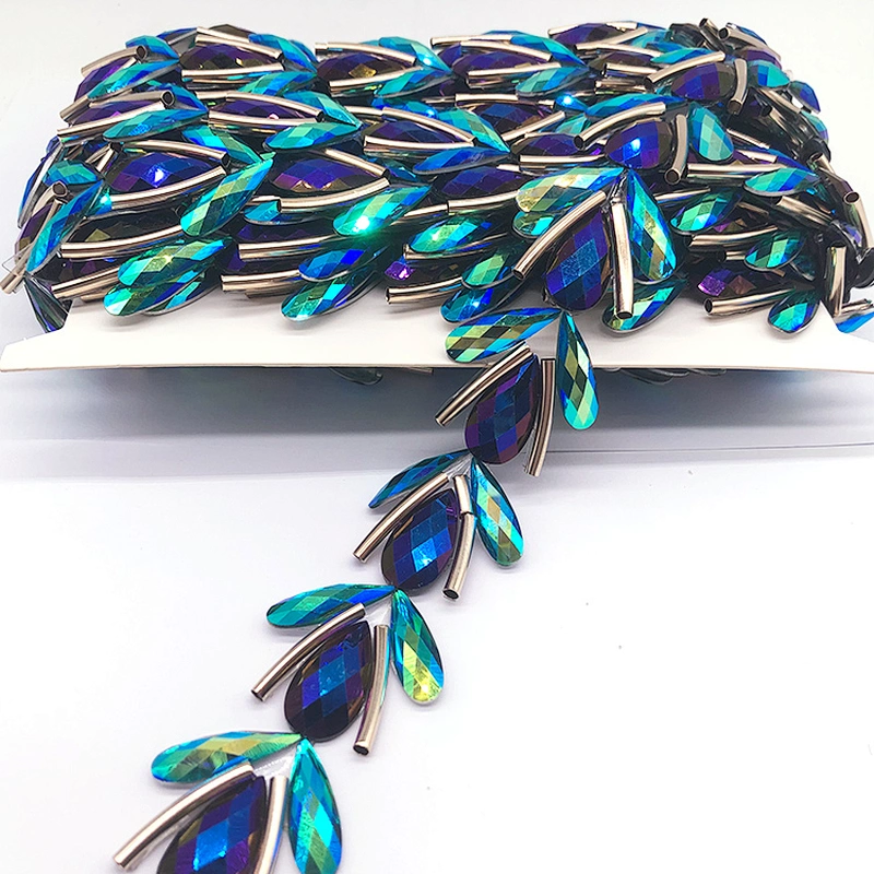 Wholesale Hot fix  sew on wedding bridal bead trim for wedding dress