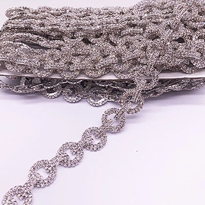 Top quality cadena strass rhinestone trim for clothing