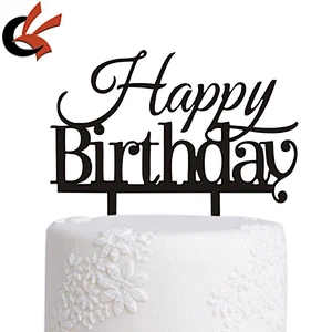 Wholesale fashion happy birthday cake acrylic cake topper