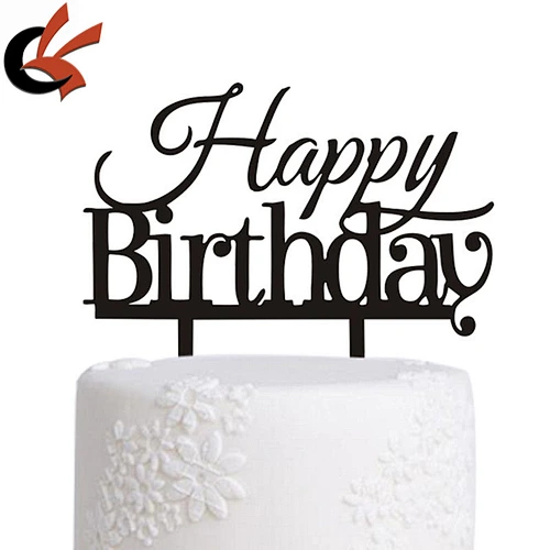 Wholesale fashion happy birthday cake acrylic cake topper