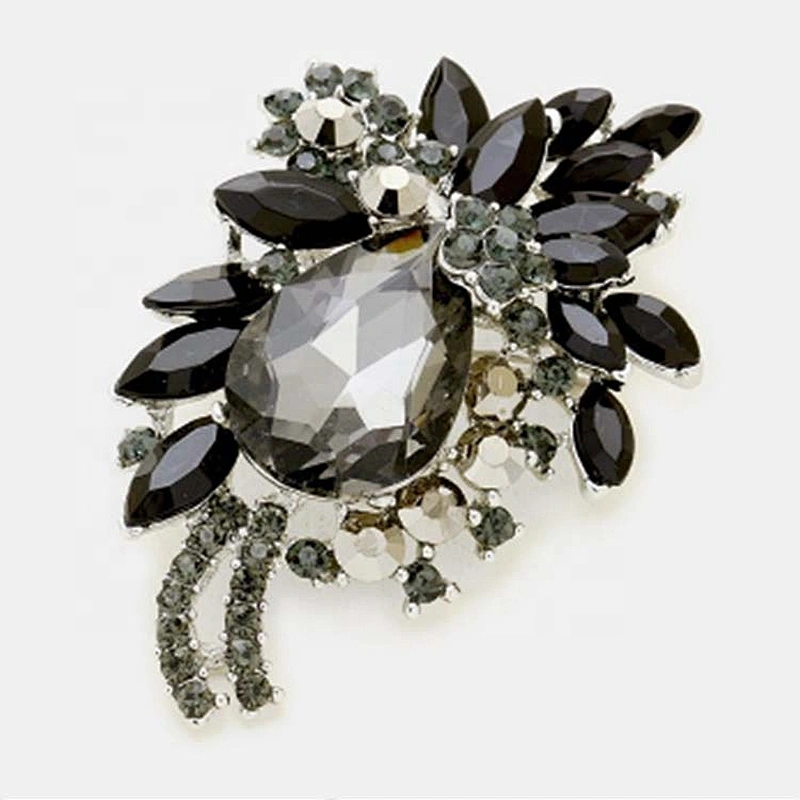 Fashion Jewelry Colourful Crystal Flower brooch Rhinestone Brooch for Women