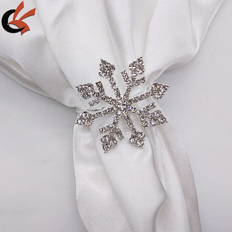 high quality snowflake rhinestone napkin ring for table decoration