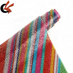 24*40cm gradual change colors glass rhinestone hot fix mesh iron on Strass sheet