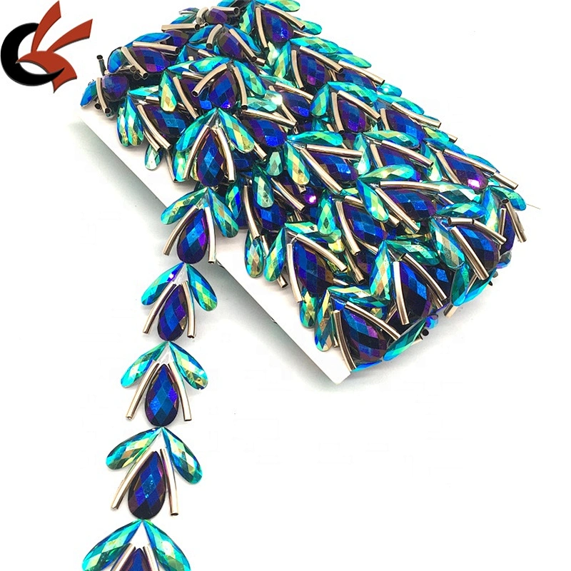Sewing available trimmed collar resin rhinestone hot fix fabric trims for cloth shoes bag