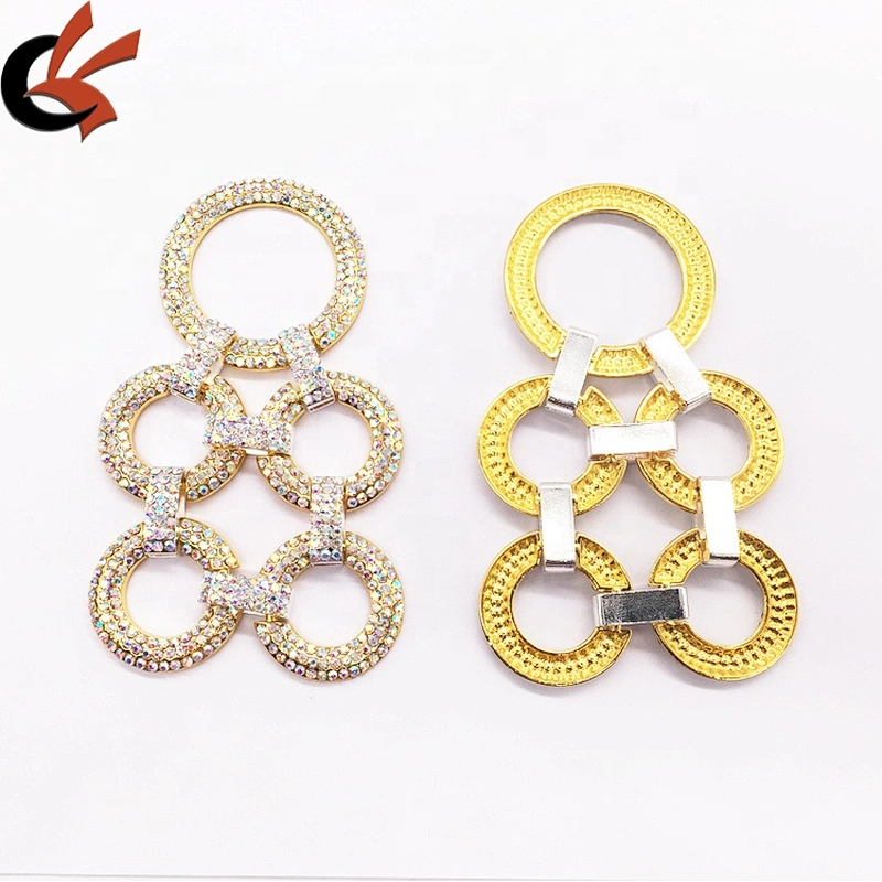 New Customize Design 2020 Alloy Metal Diamond Rhinestone Gold AB Glass Circle Crystal Bikini Connector