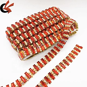 10 yards acrylic rhinestone beads garnished along mesh trim create rhinestone trimming chain