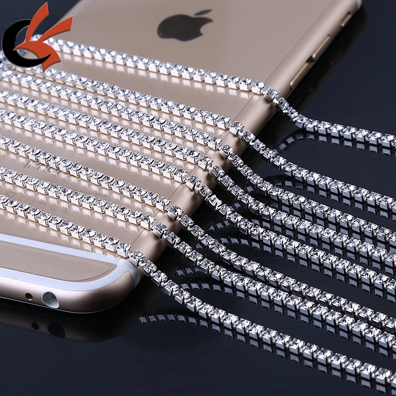 Top grade Clear crystal strass close rhinestone cup chain