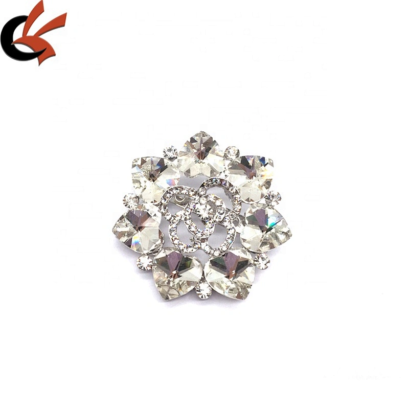 Cheap Top Sell Wholesale Luxury Fashion Glass Crystal Magnet Flower Brooch Pin