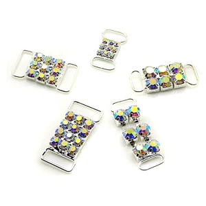 wholesale AB clear rhinestone garment buckles crystal rhinestone bikini connector