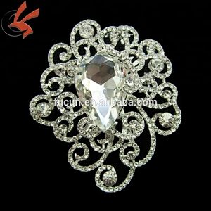 wedding chair decoration sparkling crystal glass rhinestone brooch