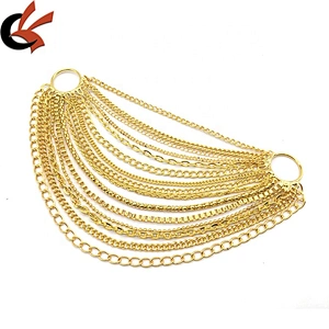 Newest street style cowboy bikini decorative gold link chain metal setting swimwear chain bikini connector