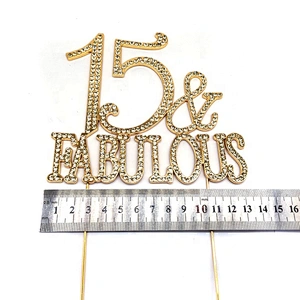 Premium Crystal Rhinestones Gold 15 16 18 40 50 & Fabulous Rhinestone Cake Topper