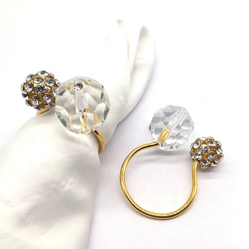 New 2021 Decorative Made Wholesale Table Crystal Rhinestone Beads Wedding Napkin Holder Ring