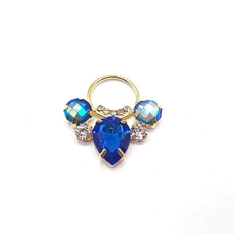 Jewels gold chain rhinestone connector for bikini hardware