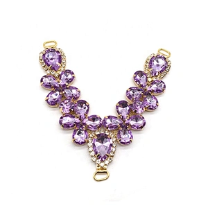 Wholesale new design lady bikini rhinestone accessories metal crystal shoe chain sandal uppers