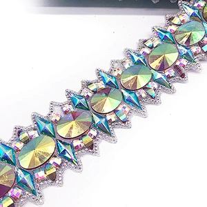 New arrival Hot fix Rhinestone Trim Sheets Iron On Rhinestone Mesh Strass Mix Color