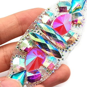 garment decorative rhinestone trim hot melt resin rhinestone adhesive strip