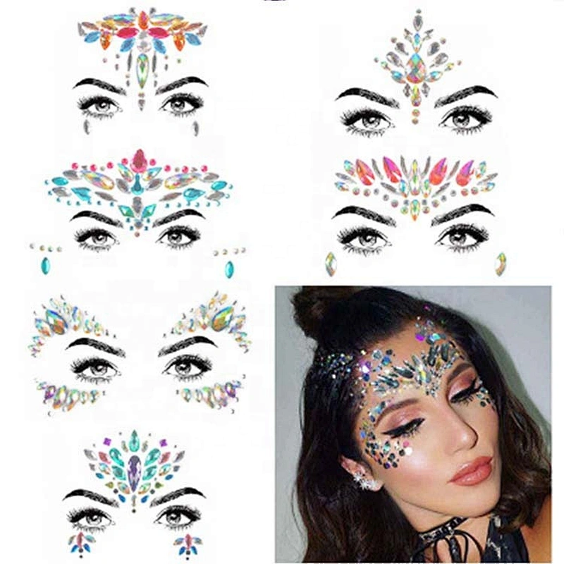 Wholesale Face Jewelry Sticker Body Sticker Tattoo Crystal Glitter Stickers
