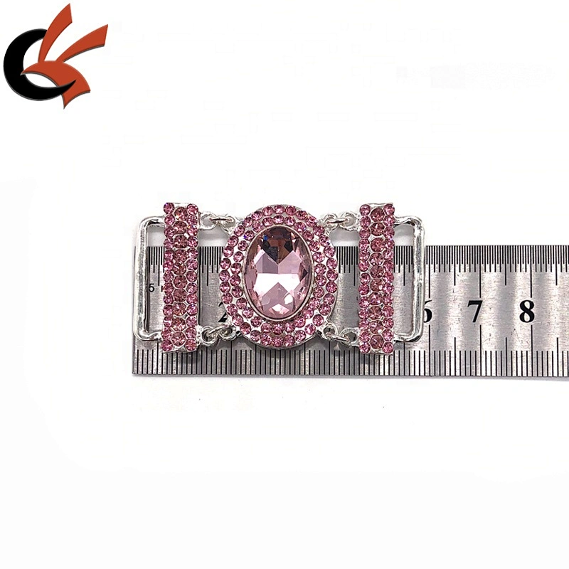 Wholesale lovely Pink Diamond Metal Accessories Crystal Rhinestone Bikini Connectors