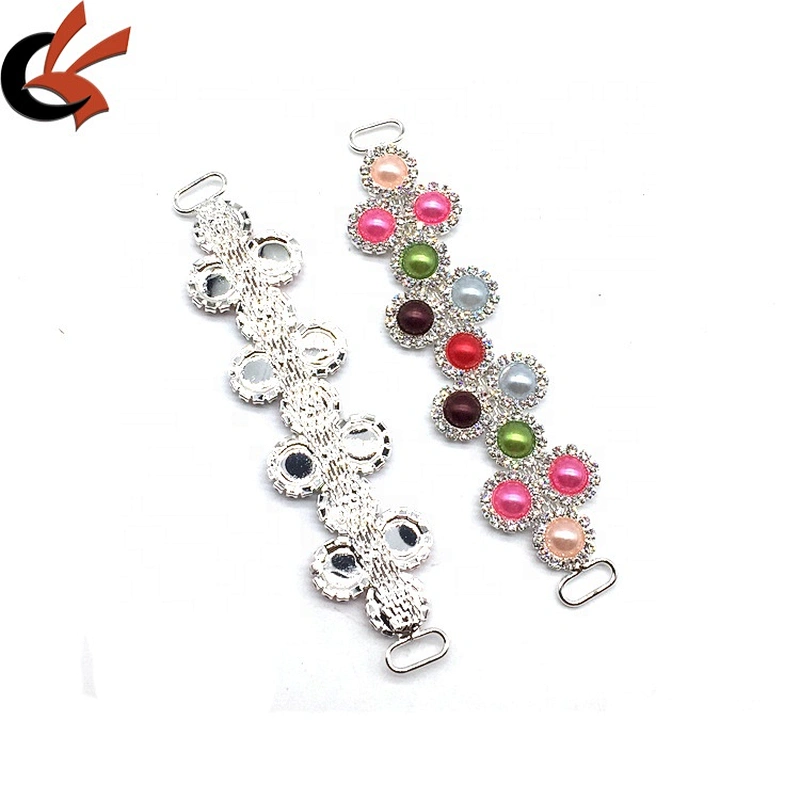 DIY Pearl Bling protective washable design flower rhinestone bikini connector for swimwear accessories