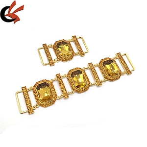 A Set Gold Bling Jewelry Swim Suits Big Luxury Stone Alloy Metal Full Crystal Bikini Connector