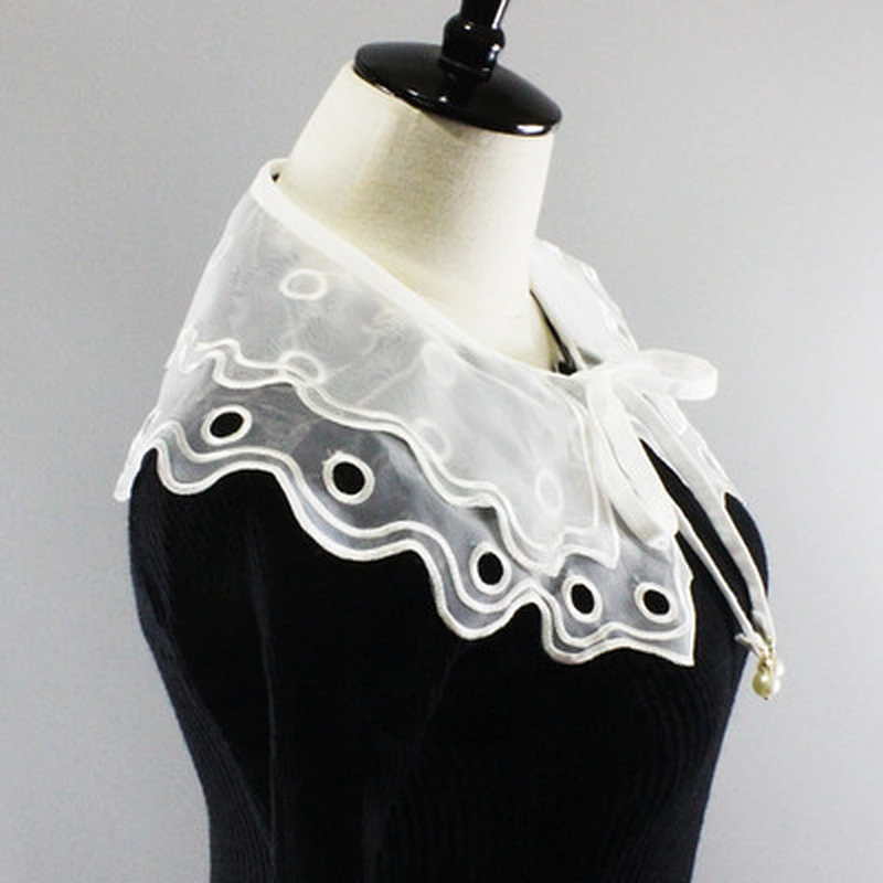 Fashion Hollow out Detachable Shirt Collar with Rhinestone for Garment Accessories