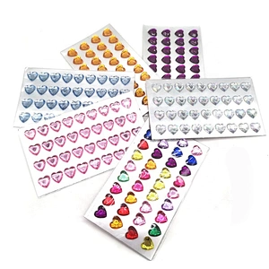 2020 Factory Custom Heart Crystal Diamond Acrylic Rhinestone Self Adhesive Scrapbooking Stickers